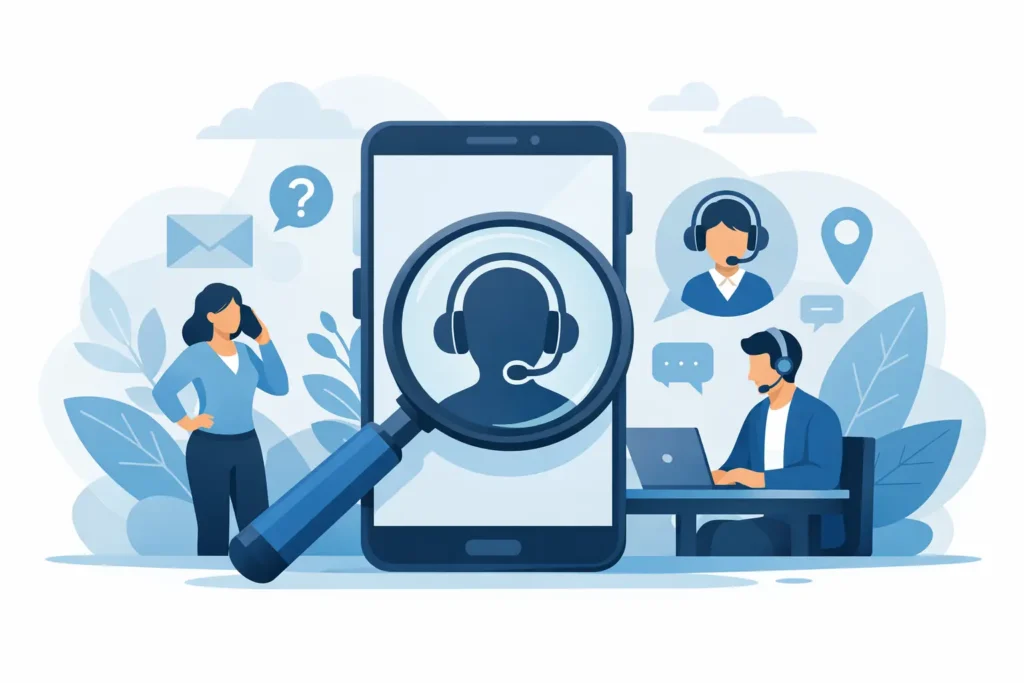 Klantenservice telefoonnummer opzoeken?